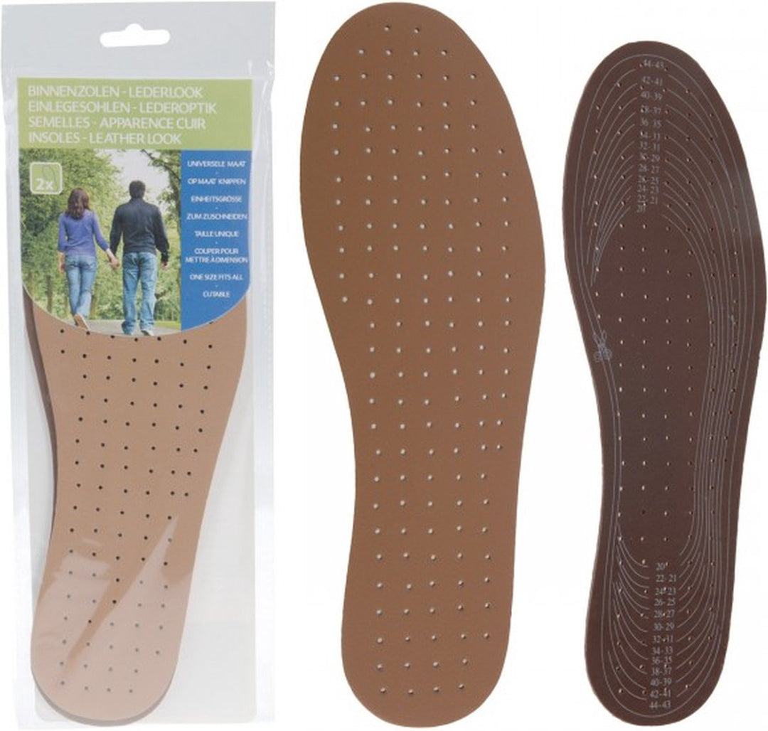 Skosål læder-look - 1 par