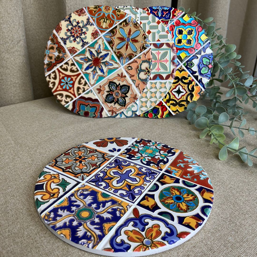 Bordskåner keramik Ø20 cm 4 ass.