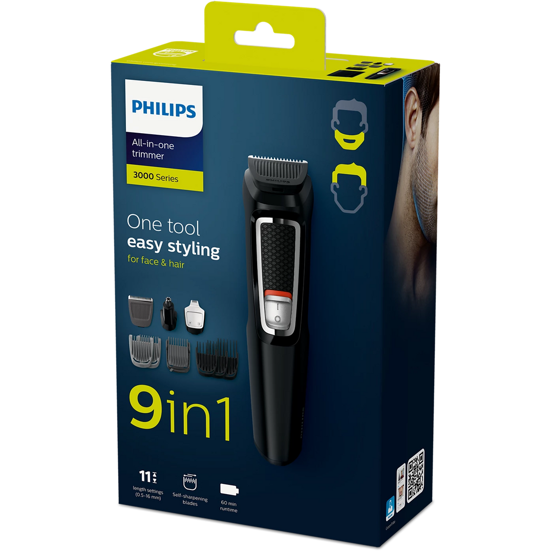 Philips - Multitrimmer Series 3000 9-in-1, Face and hair
