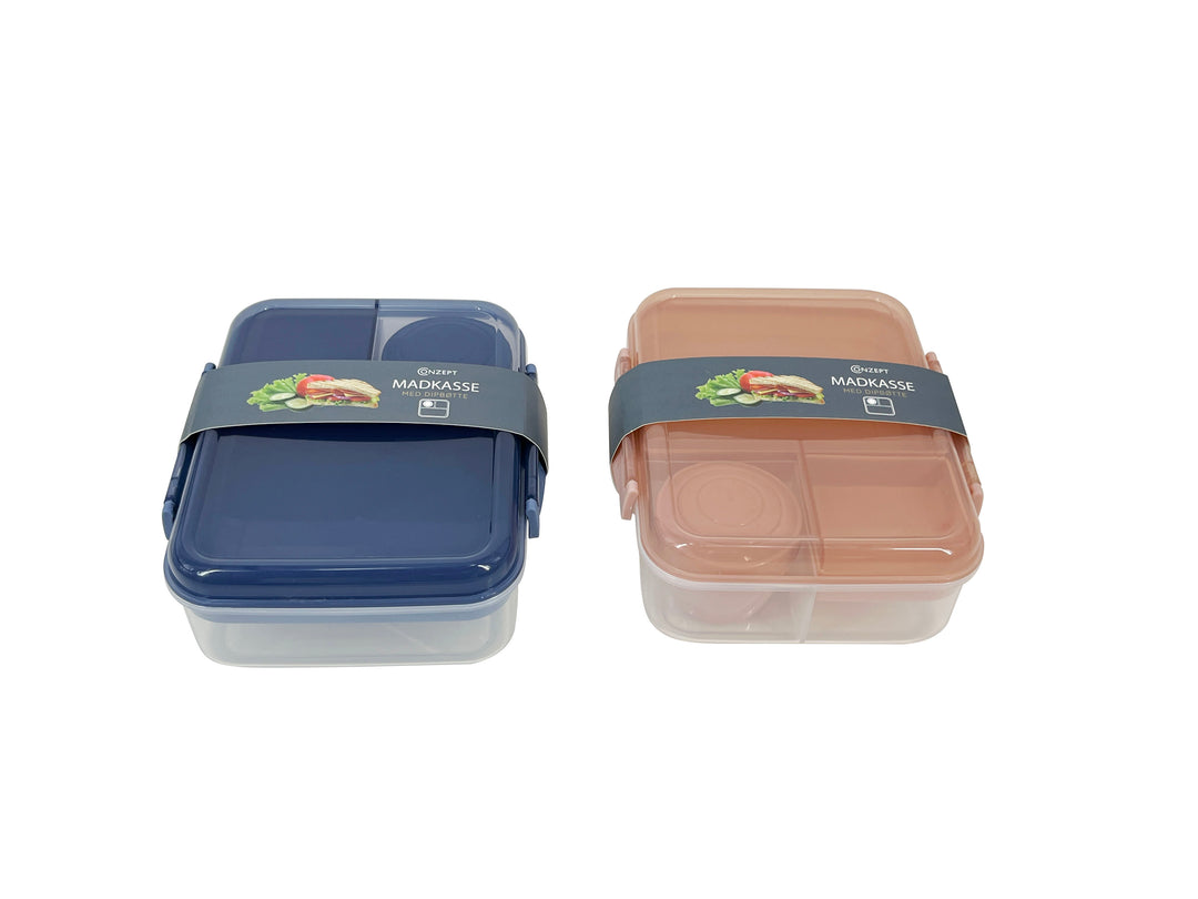 Conzept - Madkasse med dipbøtte ass. farve