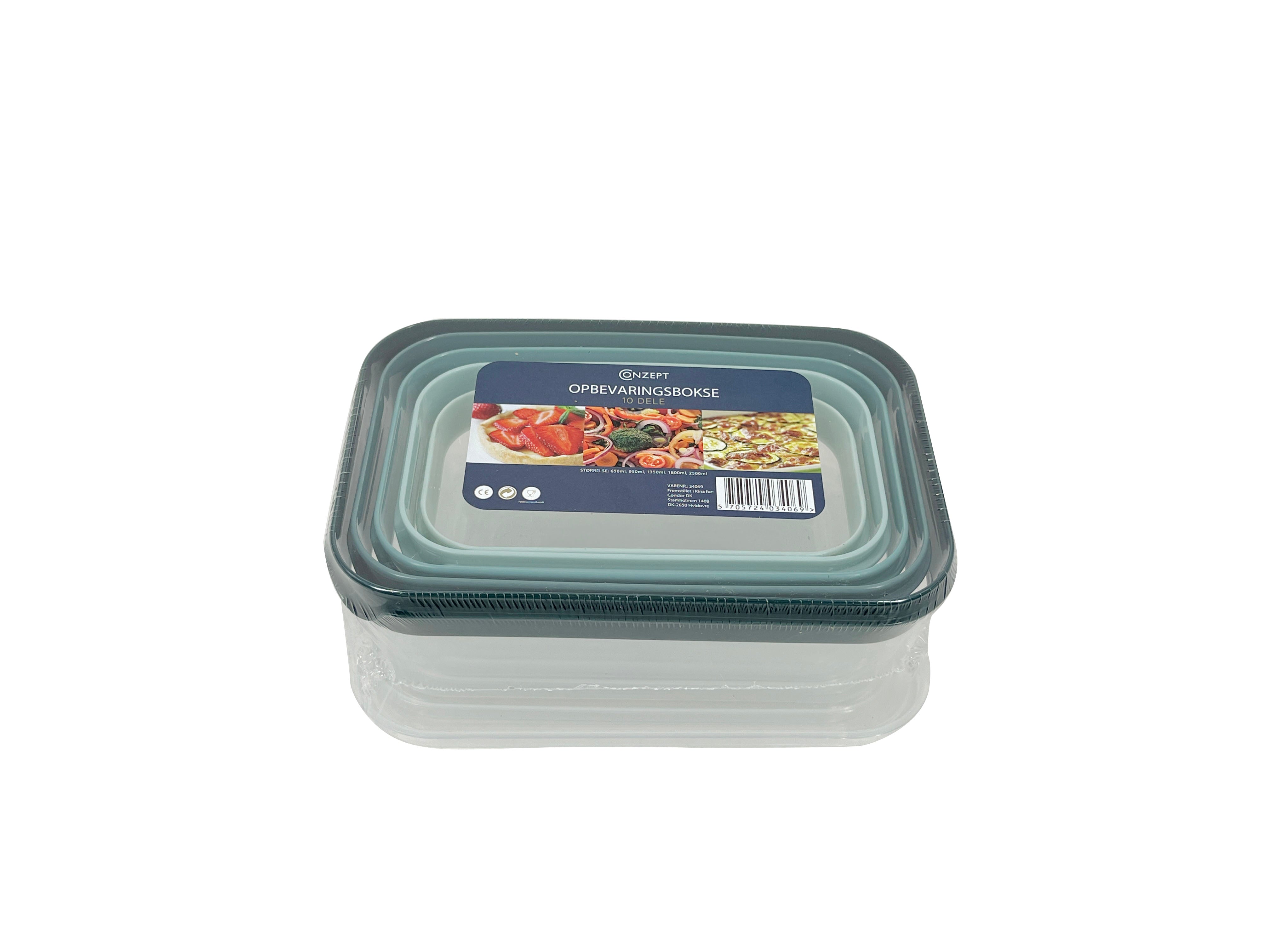 Conzept - Opbevaringsboks 10 dele rektangulær