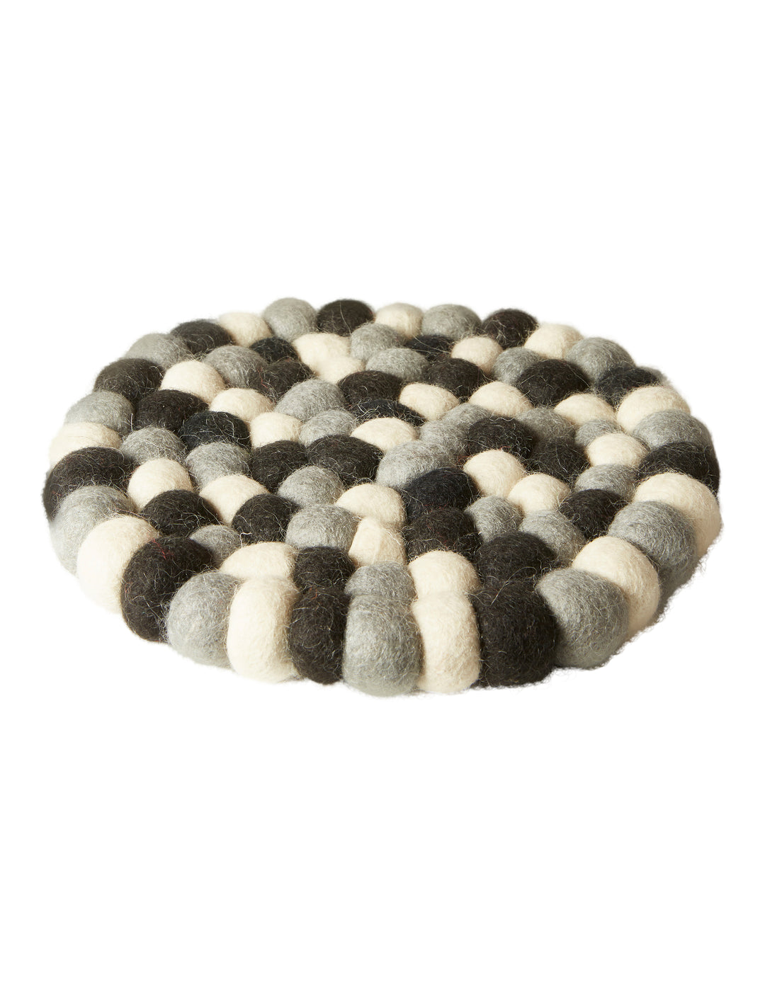 Bordskåner uld - Ø20 cm multi sort/grå/natur