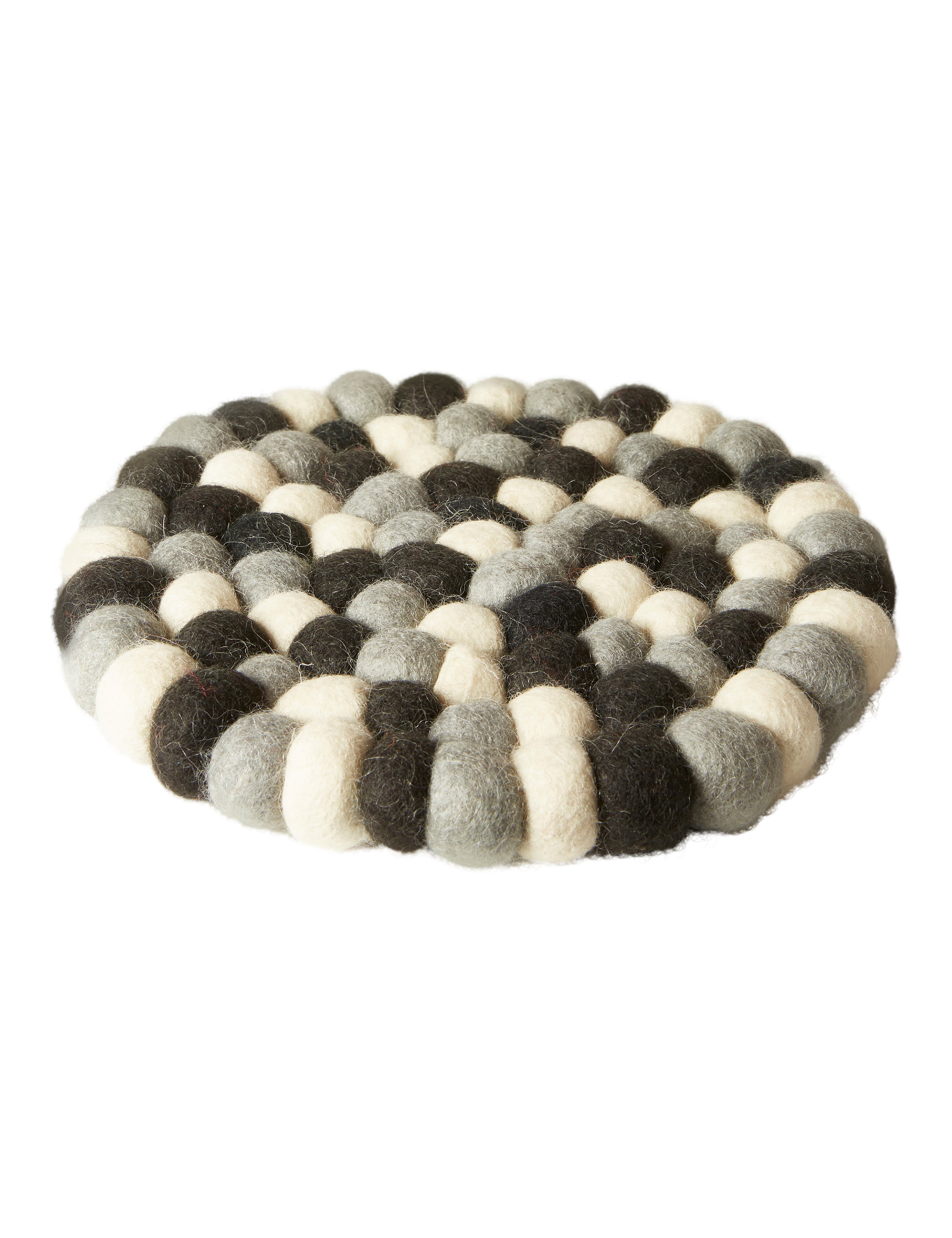 Bordskåner uld - Ø20 cm multi sort/grå/natur