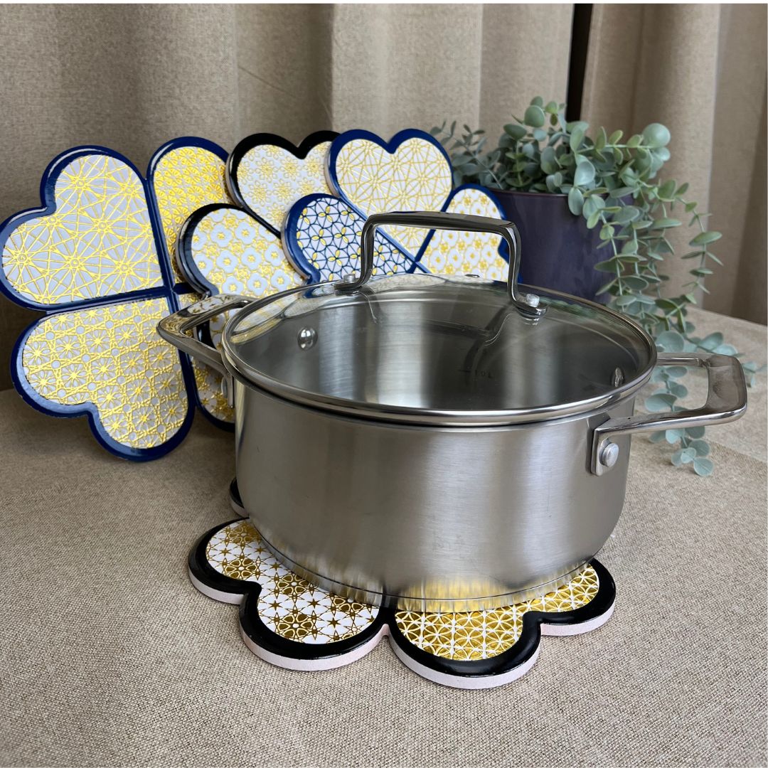 Bordskåner i keramik - firkløver 1 stk. ass. motiv