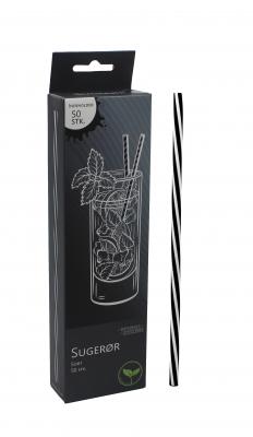 Sugrör i svart 50 st. - återvinningsbar plast