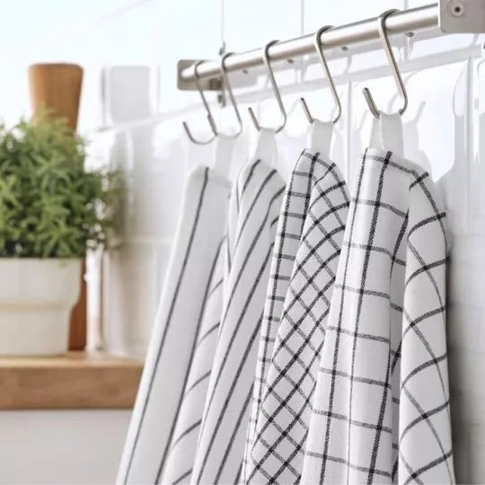 Viskestykke med striber og tern - 45 x 60 cm 4 stk.