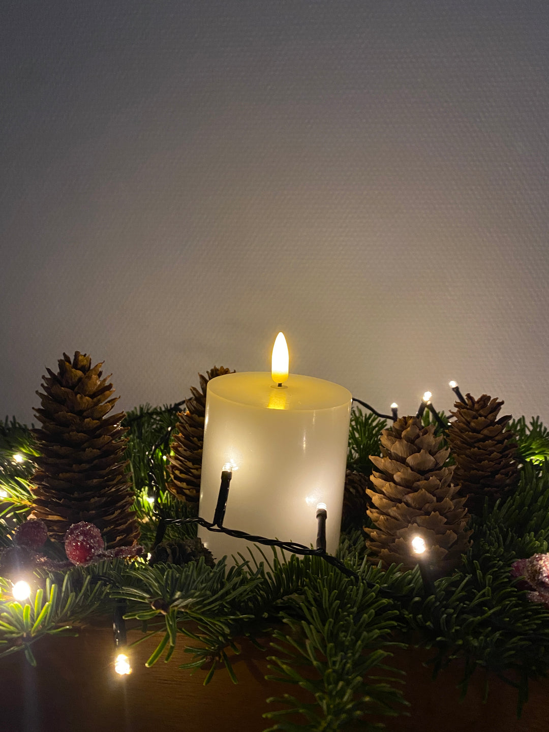 Conzept Electric - LED Bloklys 3D flamme opladelig chip 7,5x10 cm