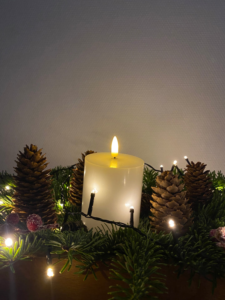 Conzept Electric - LED Bloklys 3D flamme opladelig chip 7,5x10 cm