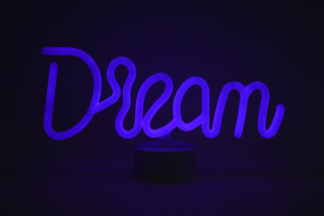 Neonskilt dream 31,5x8,5x16,5 cm til batteri inkl. 1 m USB ledning