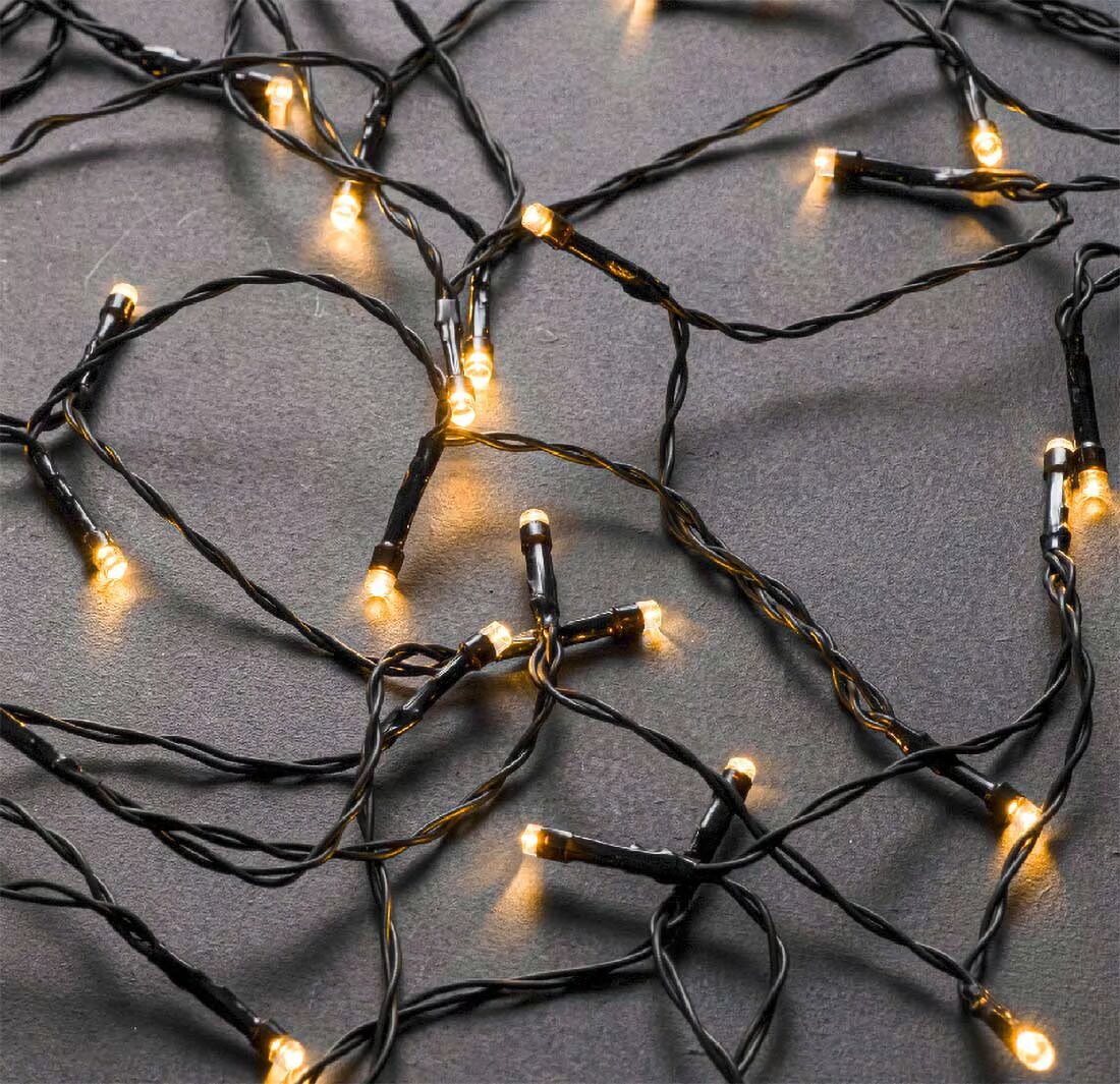 Sirius - Julius batteridriven ljusslinga med 80 LED-lampor IP44 och dubbel timer 8 funktioner varmvit