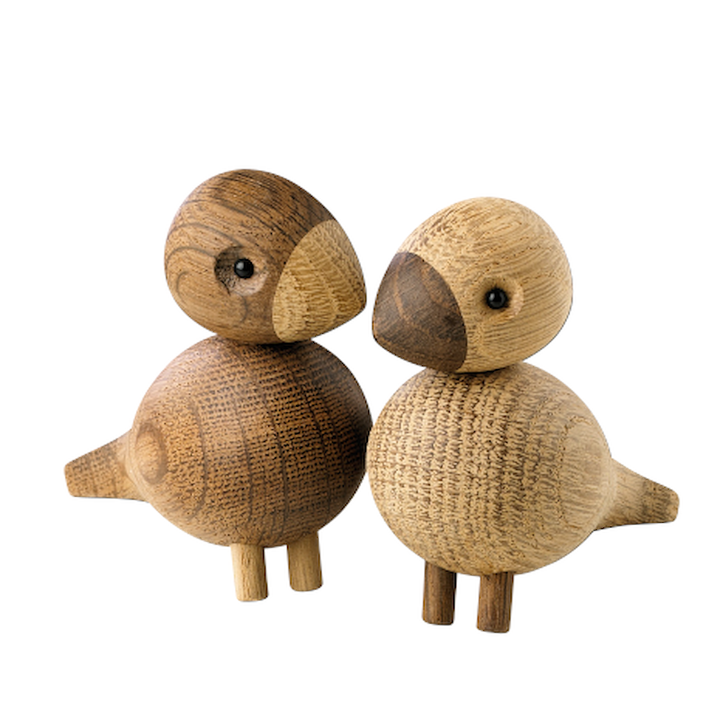 Kay Bojesen - Turteldue - 2 stk. H 8,8 cm Egetræ