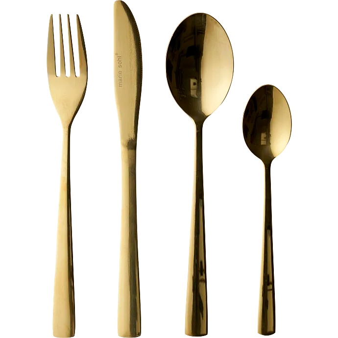 Marie Sohl - Bestiksæt 16 dele shiny guld