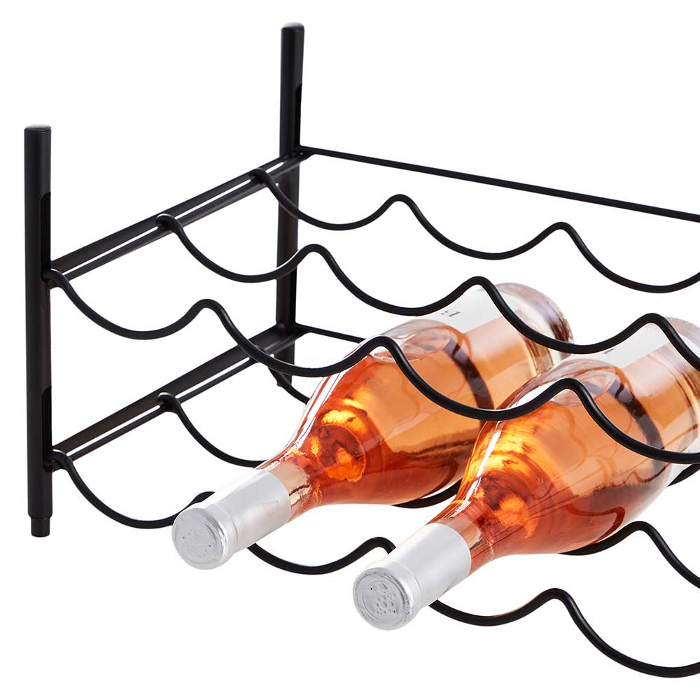 Day - Vinreol i sort stål- 58 x 26 x 21,5 cm