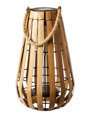 Solcellslykta med glödlampa - 33 cm i brunt