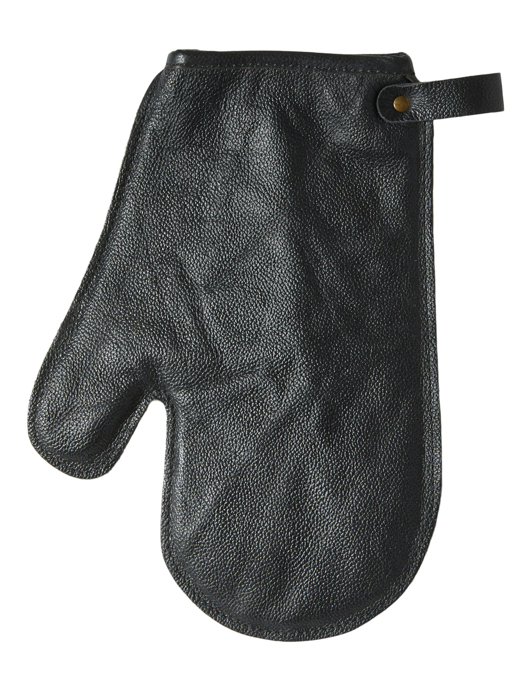 Grillhandske læder mat sort