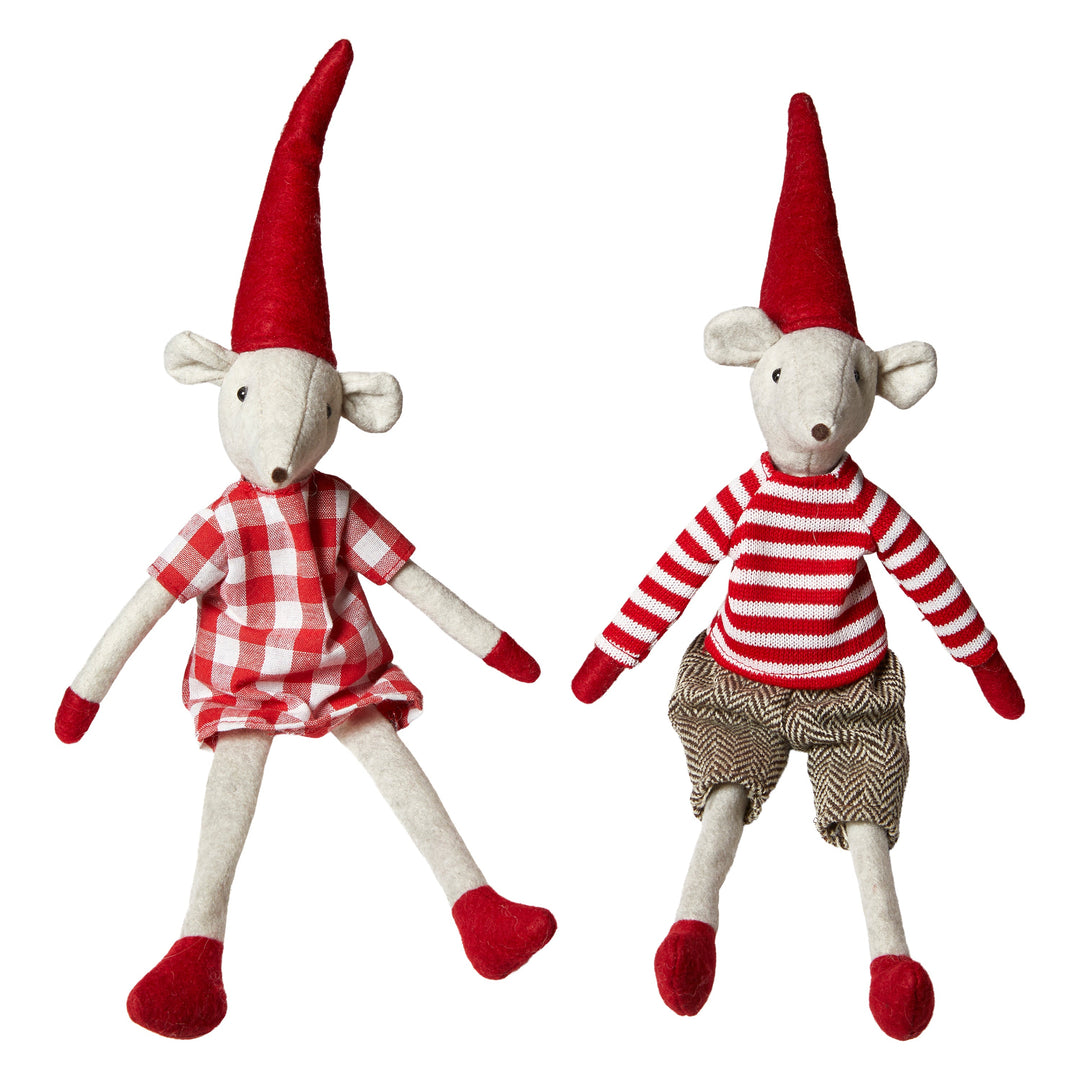 Julebamse 1 stk. - Mus 37 cm siddende