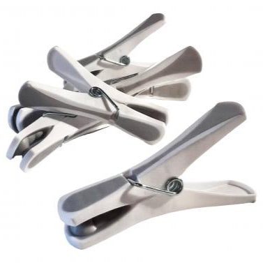 Tøjklemmer 18 stk. grå/hvid