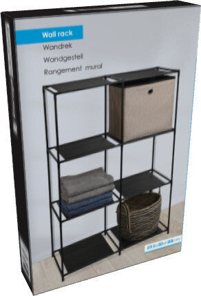 Reol med 6 hylder 59,5 x 30 x 88 cm