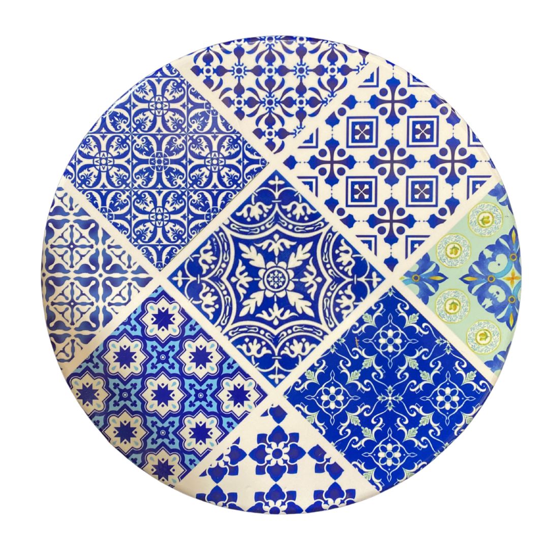 Bordskåner i keramik med kork bund Ø 25 cm - ass. motiv