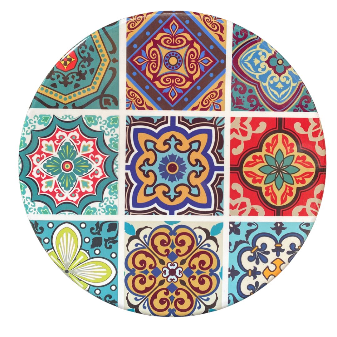 Bordskåner i keramik med kork bund Ø 25 cm - ass motiv