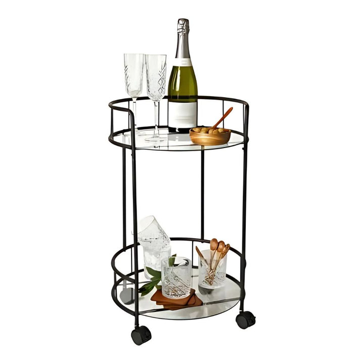 Barbord med glasskiva i svart