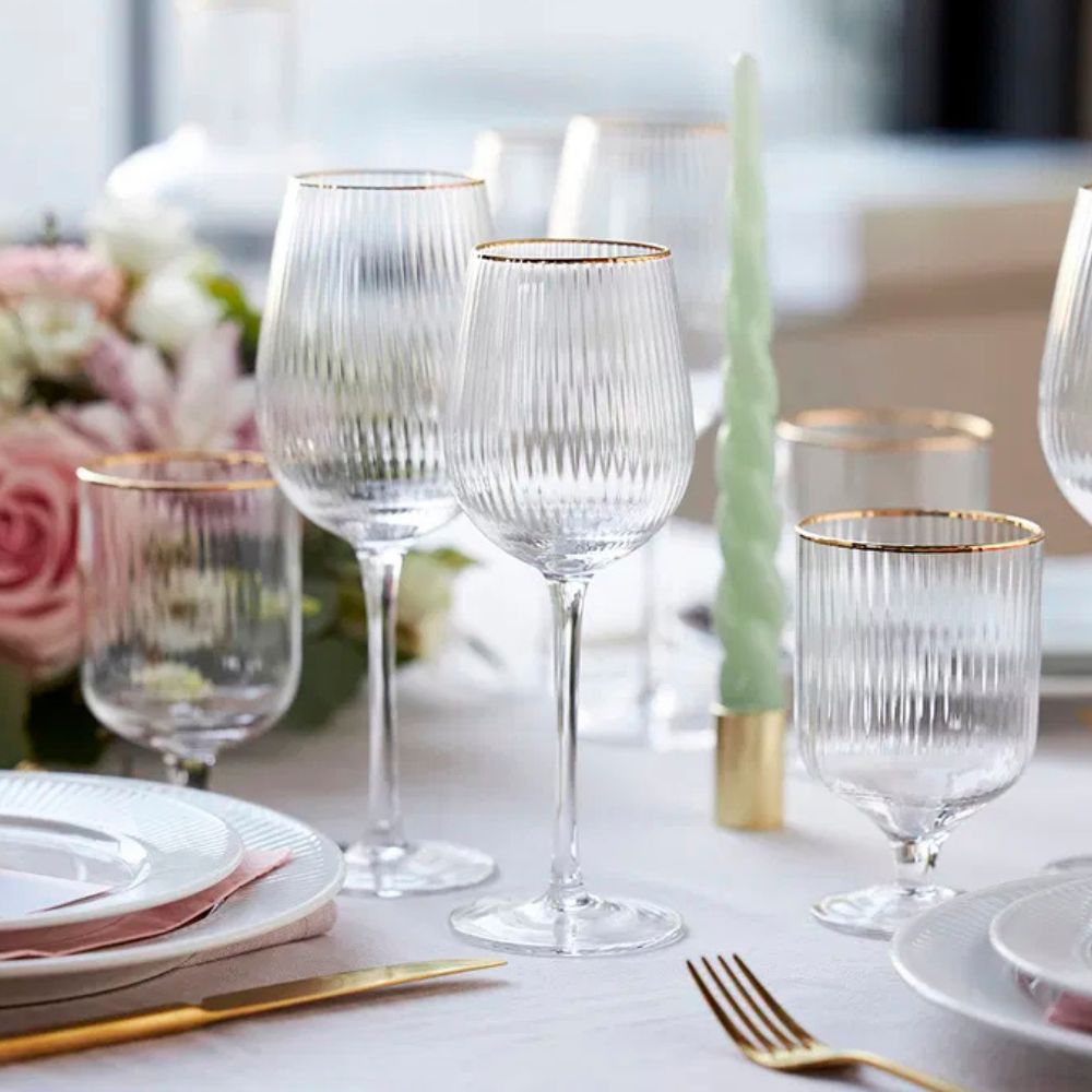 Lyngby glas - Palermo Vinglas Guld 30 cl 4 st