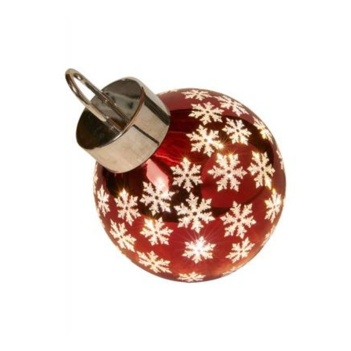 Julekugle med LED og snefnug Ø20 cm
