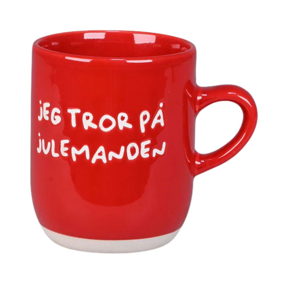 Det gamle apotek - Krus 30 cl. rød - Jeg tror på julemanden