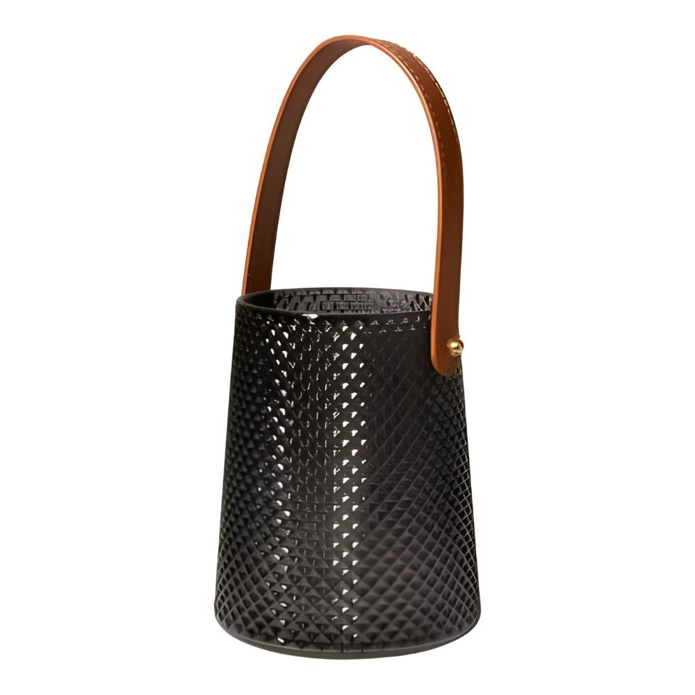 Lysestage med hank Ø13x15 cm - i grå