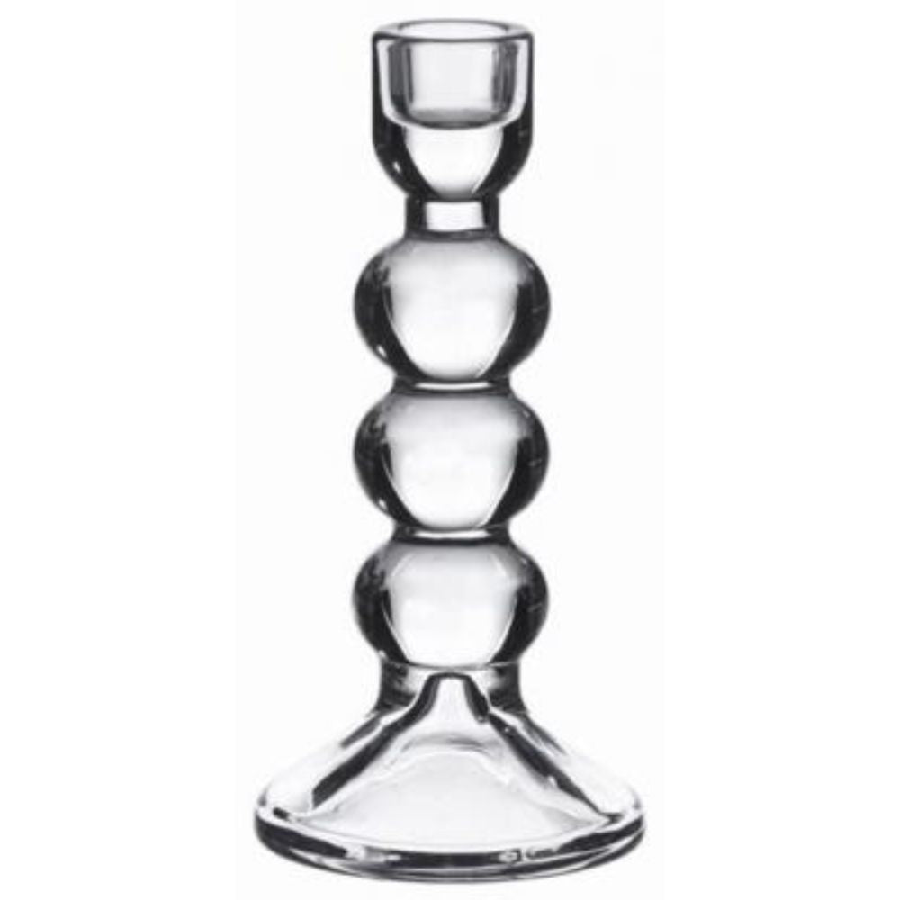 Lysestage i glas - 18,5 cm