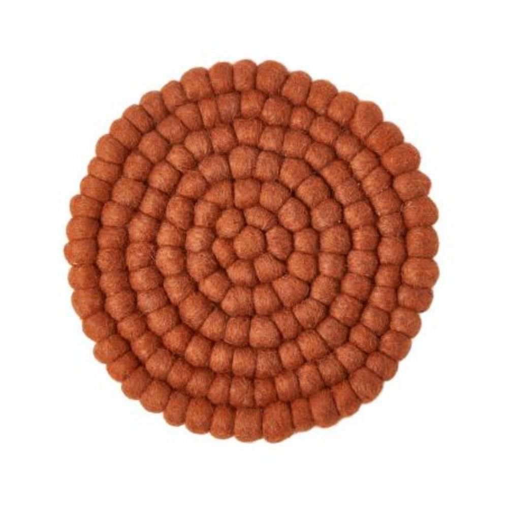 Bordskåner mini dots uld Ø20 cm terracotta