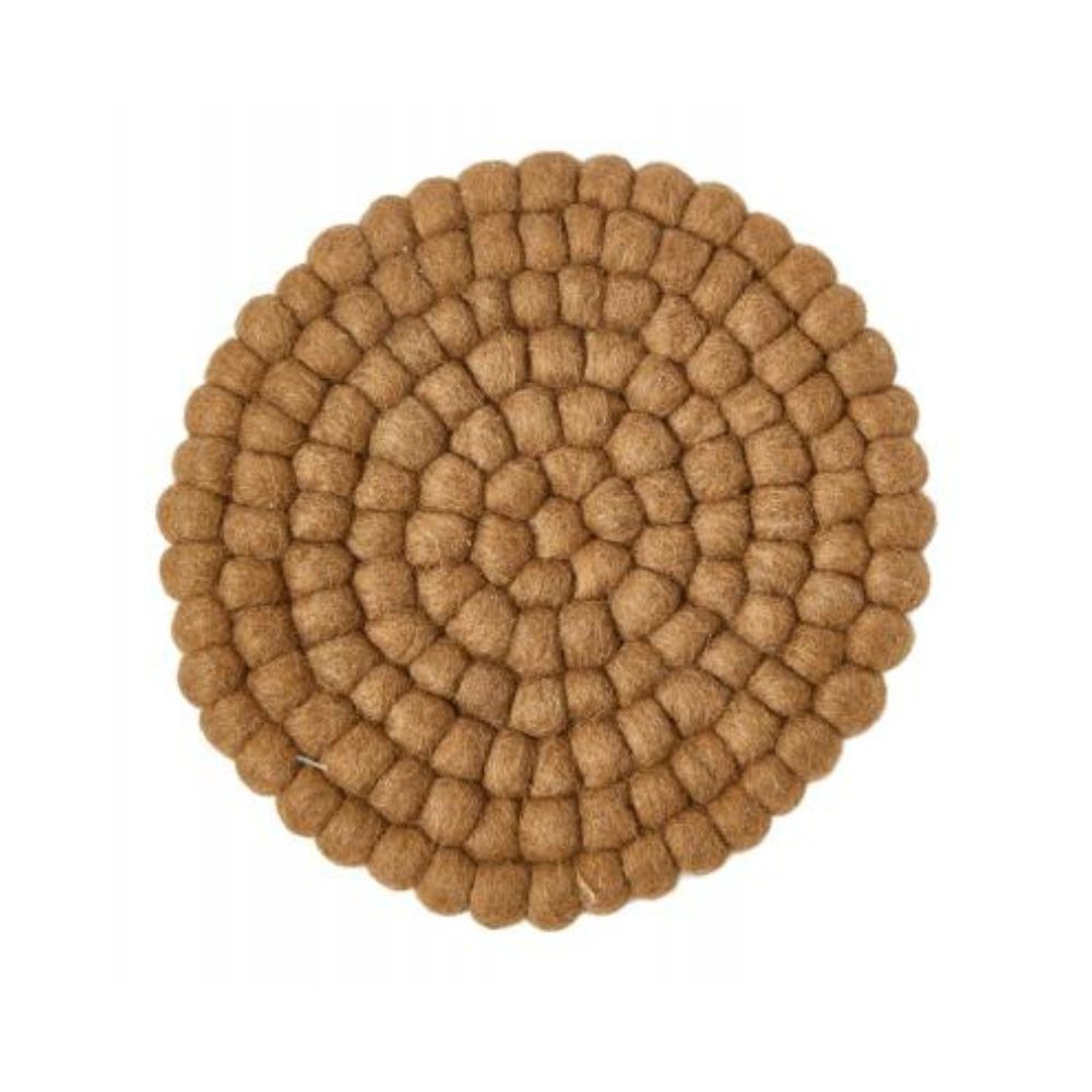 Bordskåner mini dots uld Ø20 cm mørk sand
