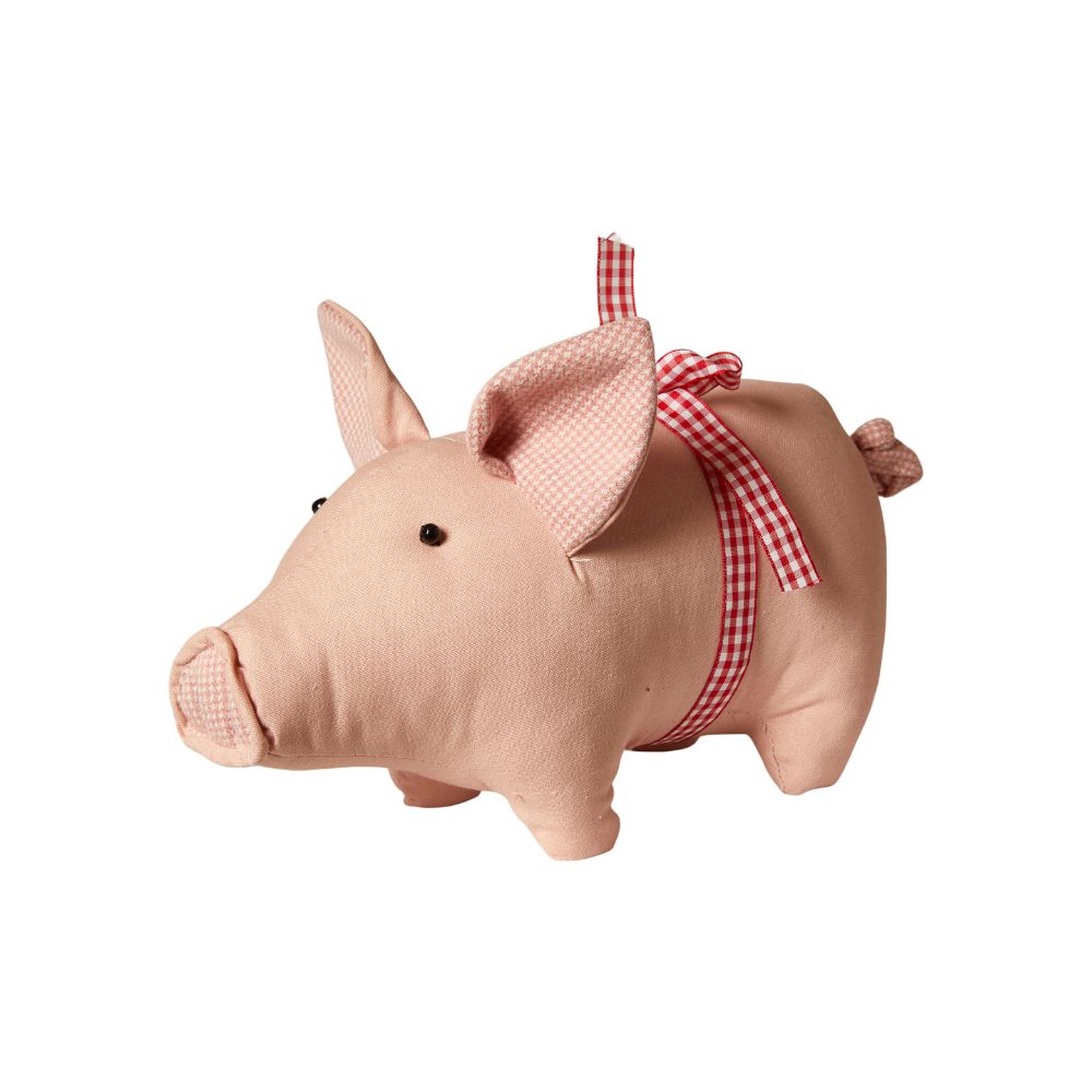 Julegris med sløjfe 23x13x12 cm rosa