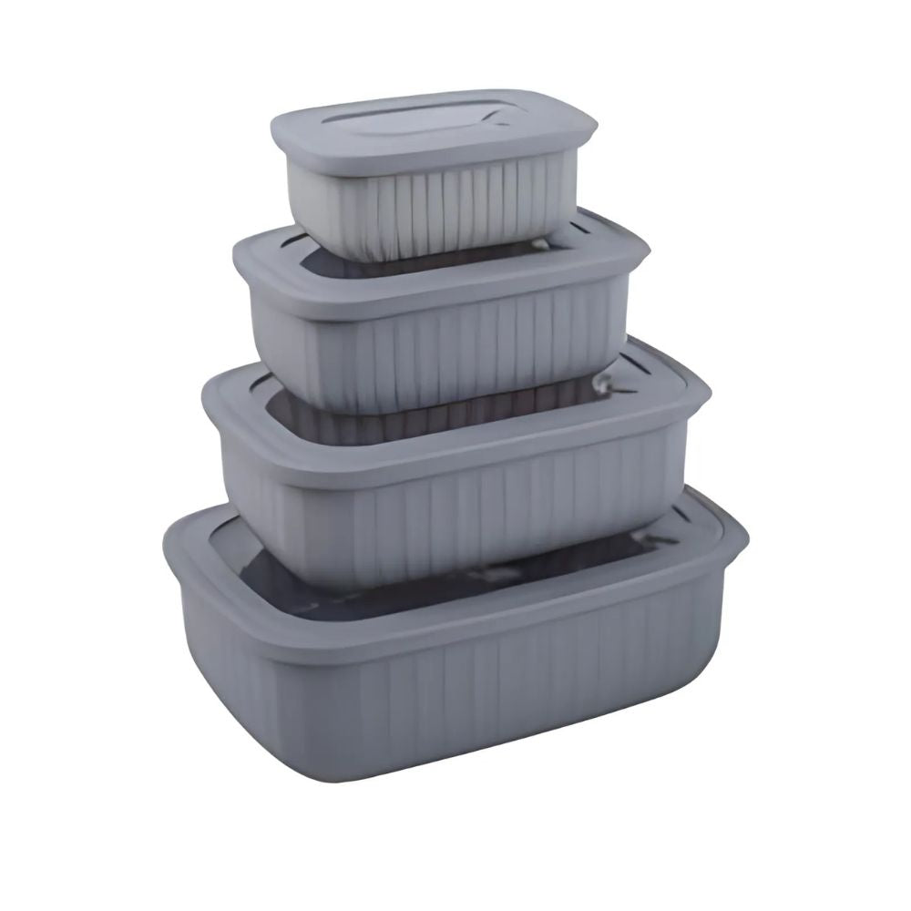 Conzept - Opbevaringsboks 8 dele rektangulær sort