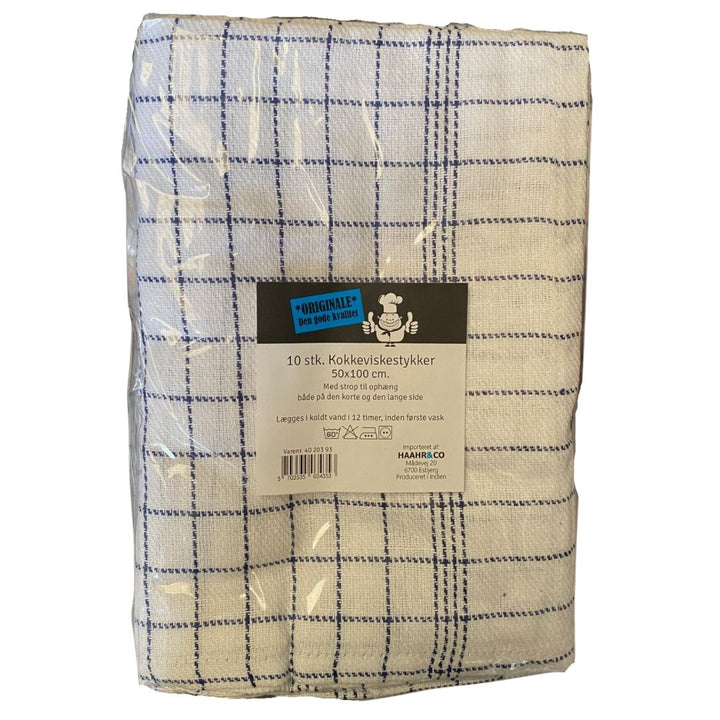 Haahr & Co - Kokkeviskestykke Hvid 10 Stk MEGA PACK 50x100 cm