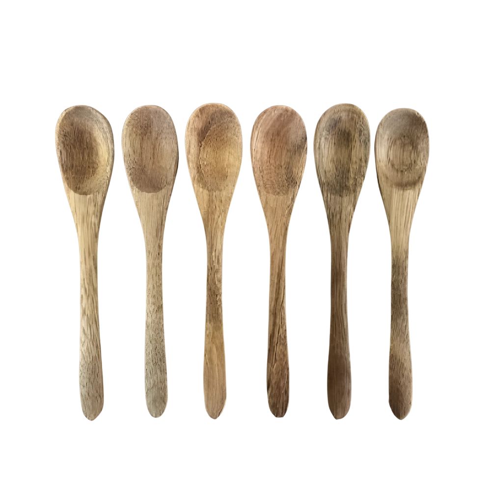 Ske i akacietræ 14 cm - 6 stk.