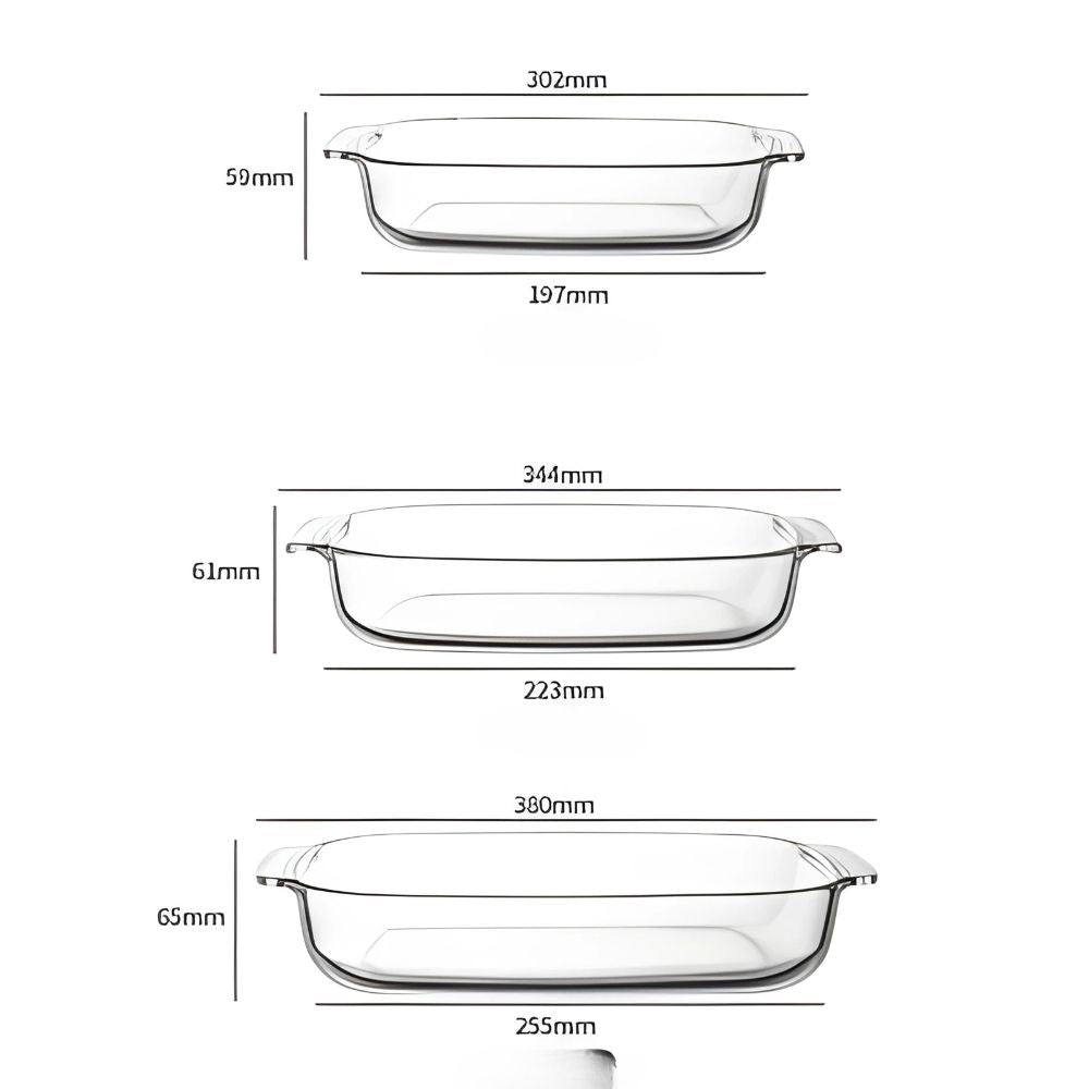 Conzept - Ovnfast glasfad sæt 3 stk.