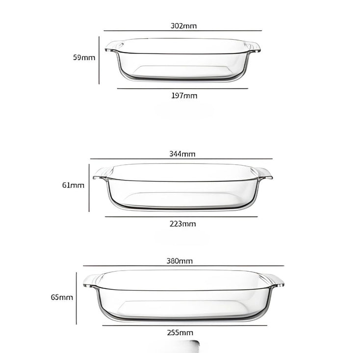 Conzept - Ovnfast glasfad sæt 3 stk.
