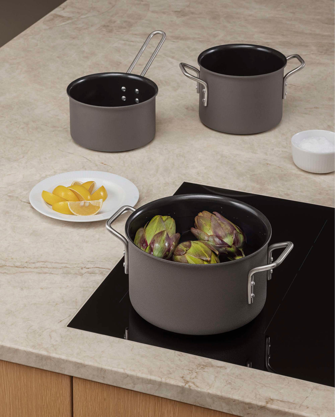 Eva Trio - Grey Line Kasserolle 1,8 liter - Rustfrit stål - Slip-Let® belægning