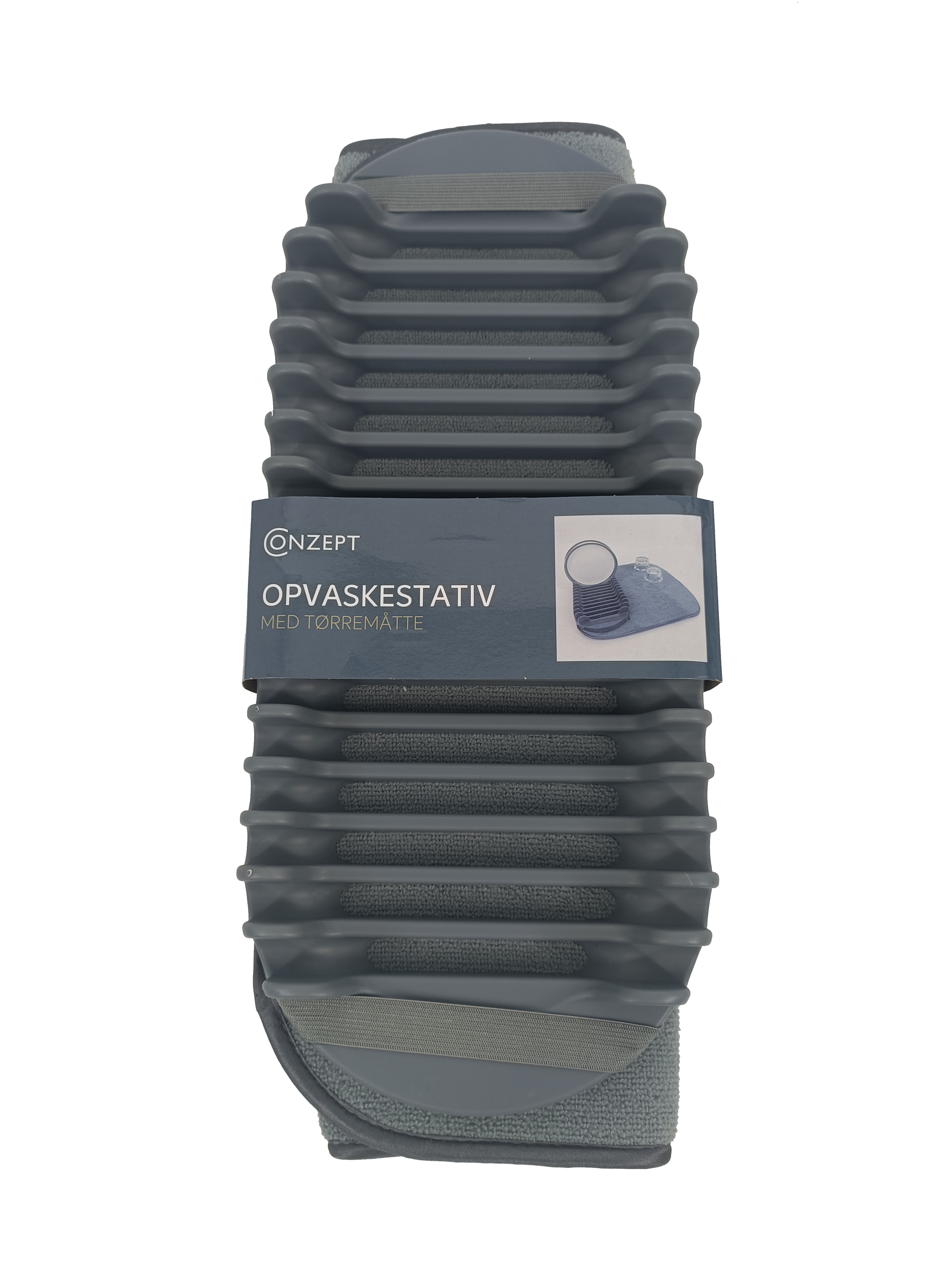 Conzept - Opvaskestativ 39.5x17,5x4 cm med tørremåtte 43,5x43,5 cm