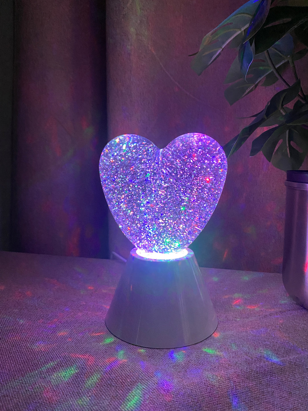 Hjerte glitterlampe 11x10x15 cm