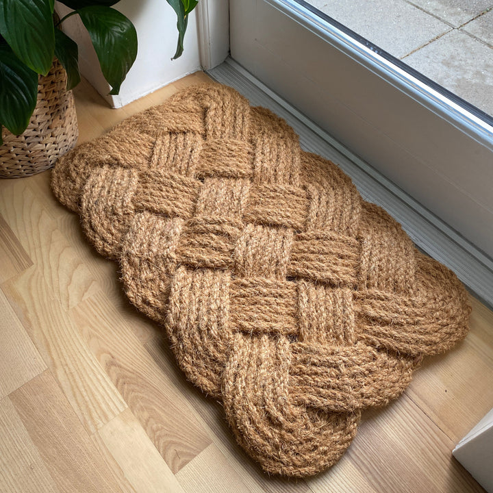 Dørmåtte - flettet mønster 40x60 jute