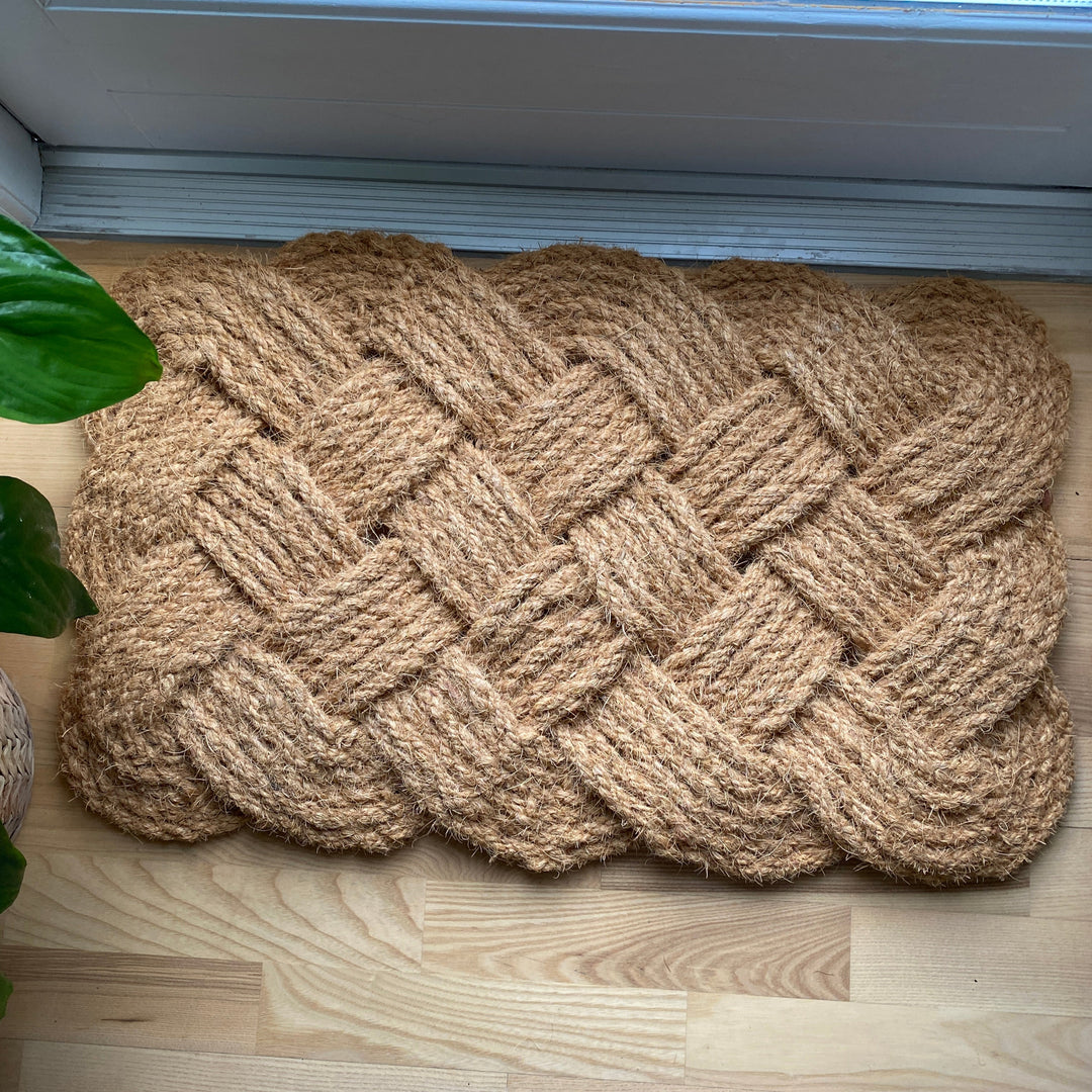 Dørmåtte - flettet mønster 40x60 jute