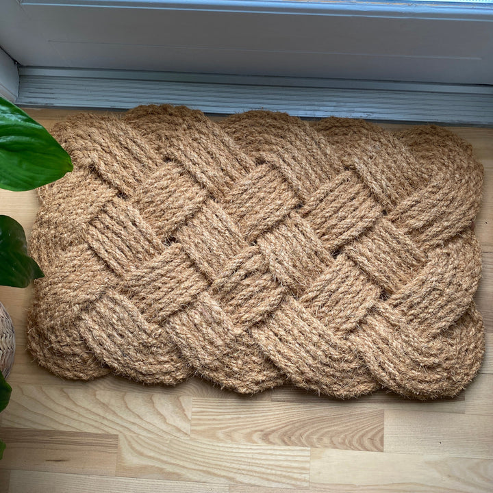 Dørmåtte - flettet mønster 40x60 jute