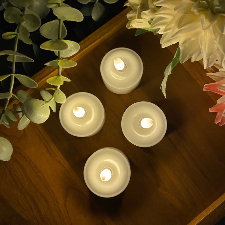 LED fyrfadslys 4 stk. - genopladelige (kun lys ingen base)