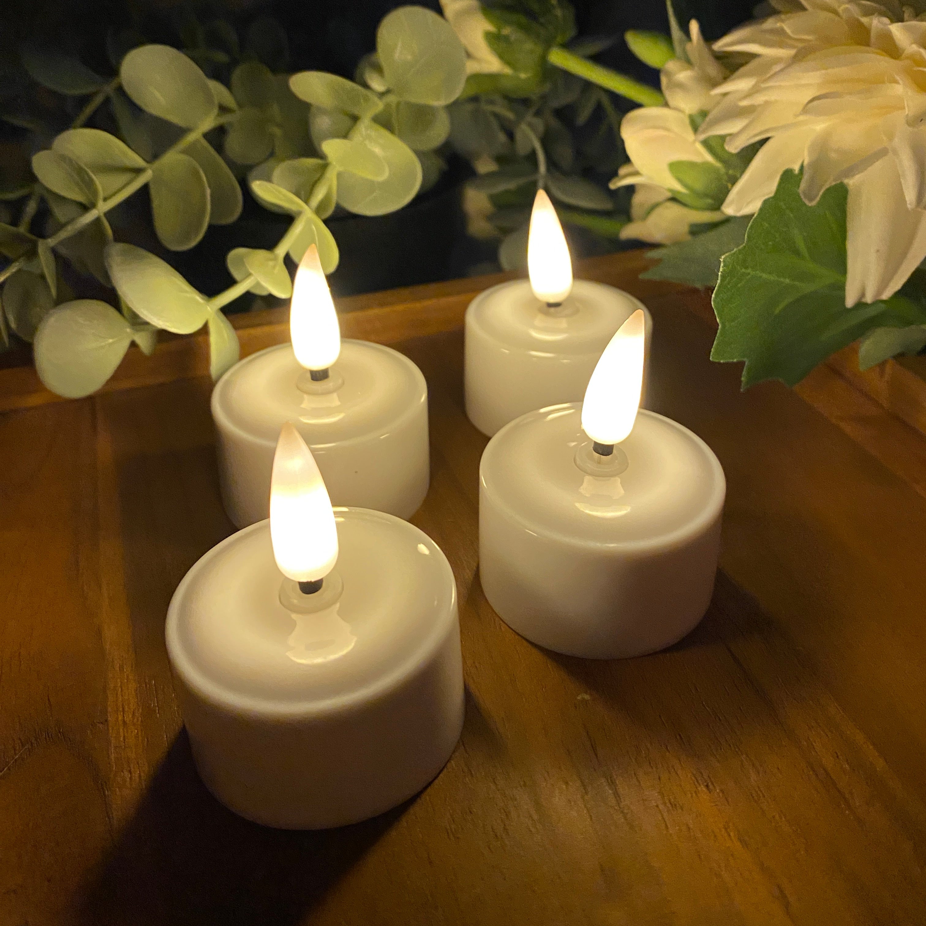 LED fyrfadslys 4 stk. - genopladelige (kun lys ingen base)