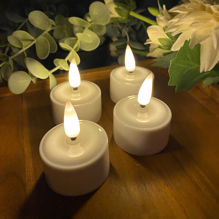 LED fyrfadslys 4 stk. - genopladelige (kun lys ingen base)