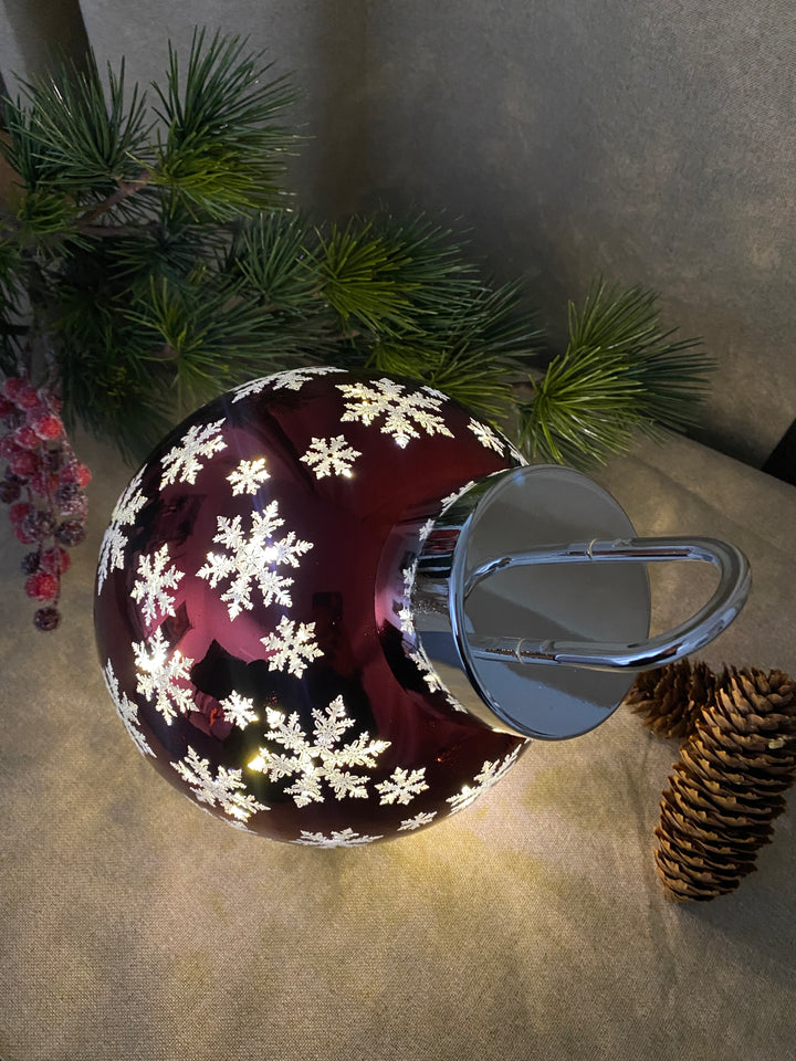 Julekugle med LED og snefnug Ø20 cm
