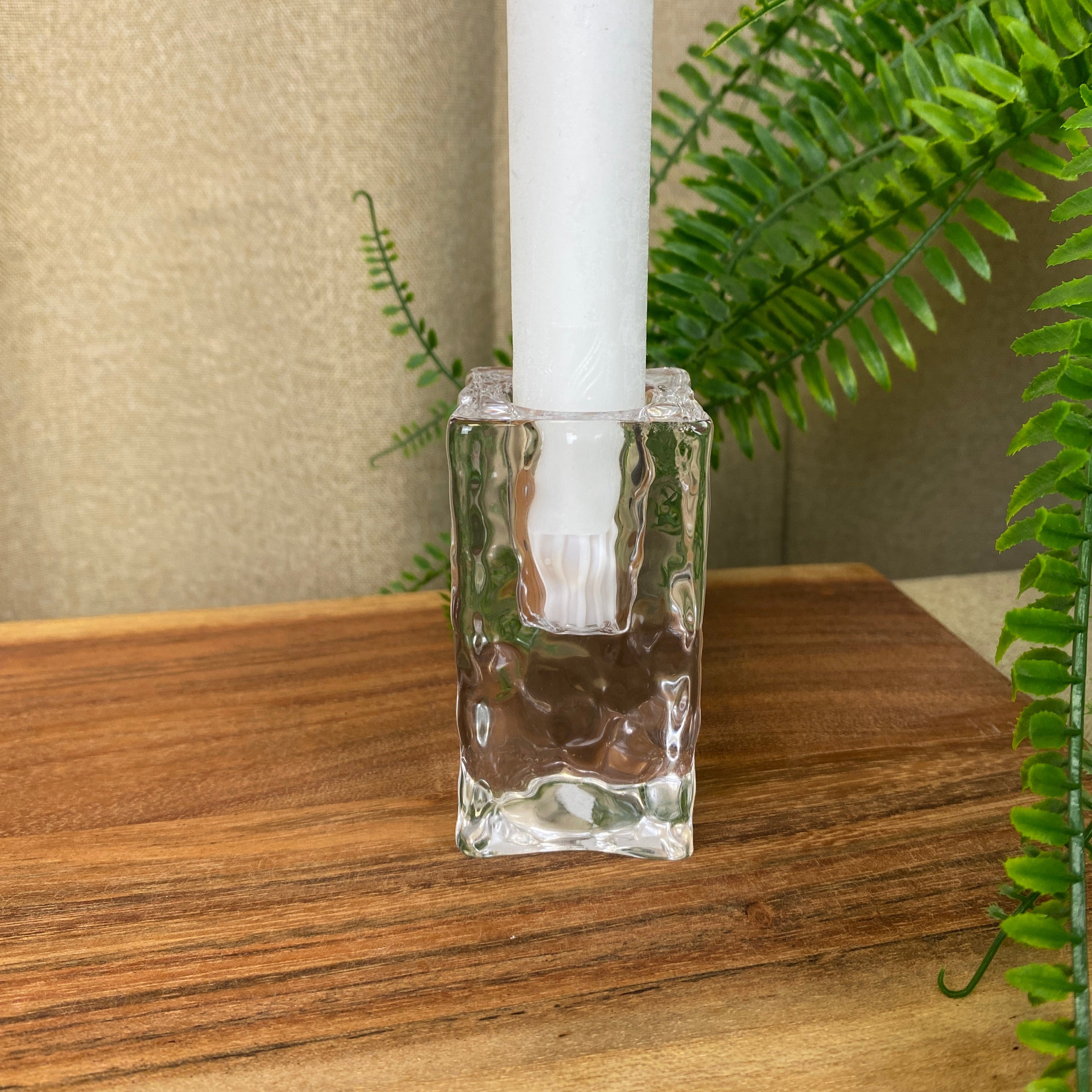 Lysestage glas 7,8 cm