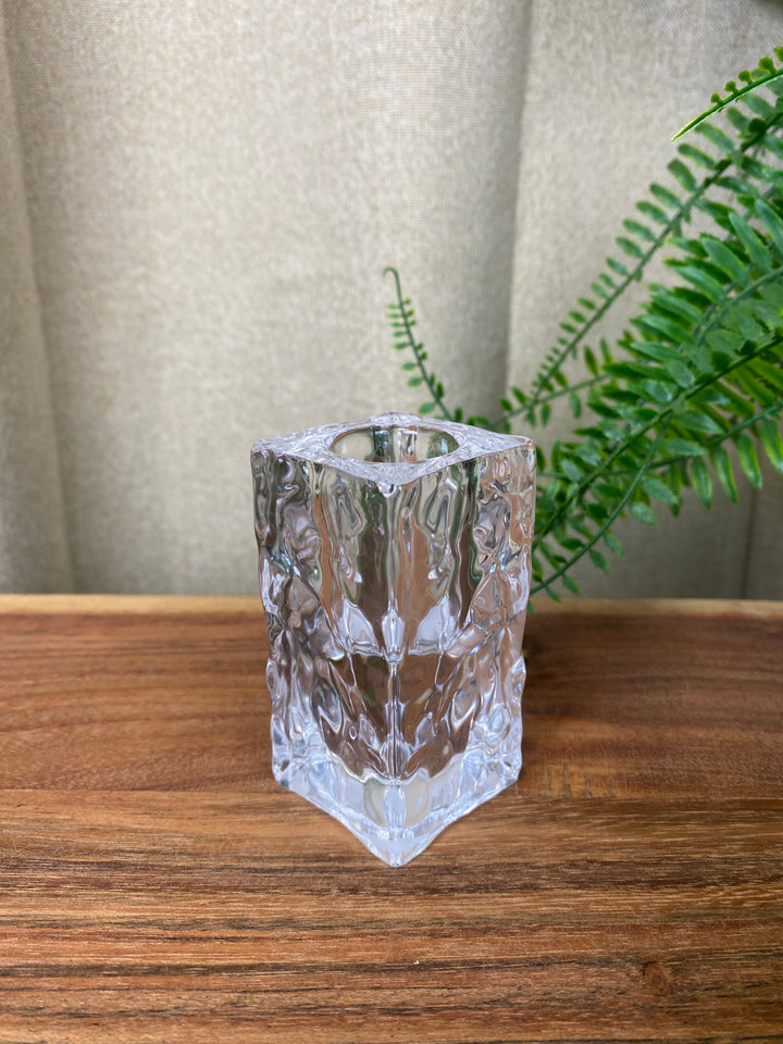 Lysestage glas 7,8 cm